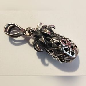 Vintage 925 Sterling Silver  Pineapple Charm Pendant